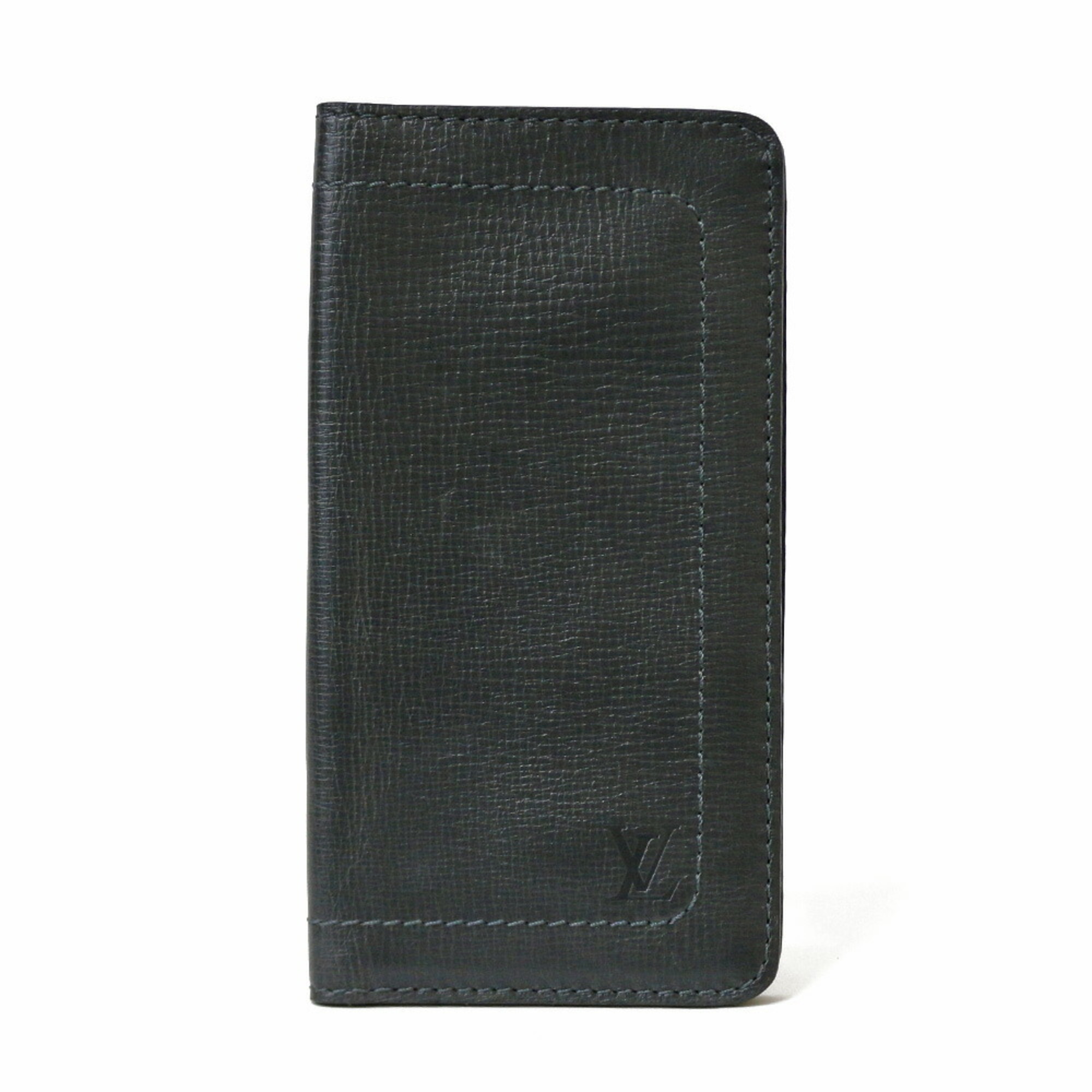 Louis Vuitton Utah Men's Utah Leather Long Wallet [Bi-Fold] Black